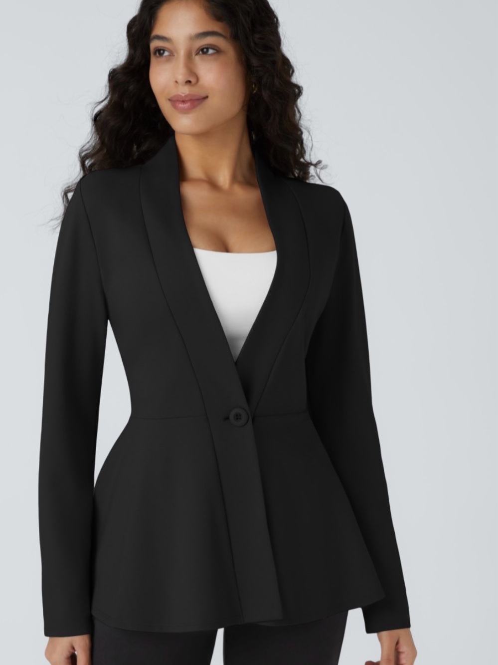 Halara V Neck Single Front Work Peplum
Jacket
